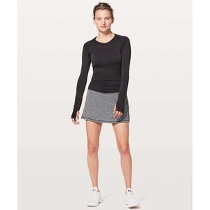 Lululemon Women's Monochromic Black Pace Rival Tall Athletic Skirt 6